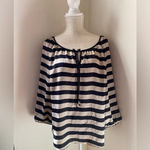 WHBM satin striped blouse